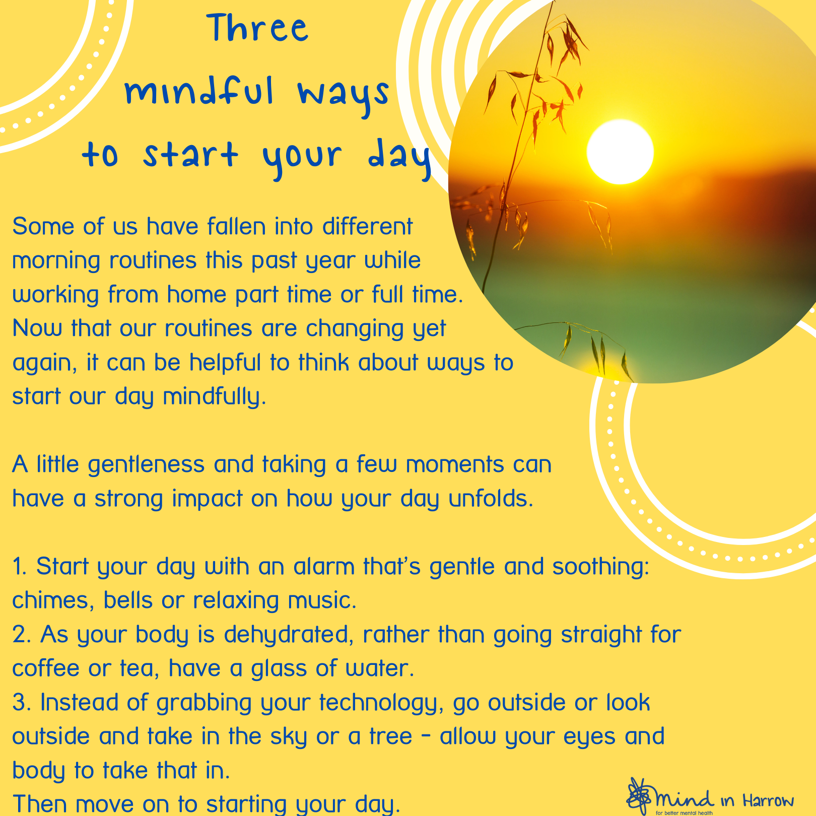 Three mindful ways to start your day
