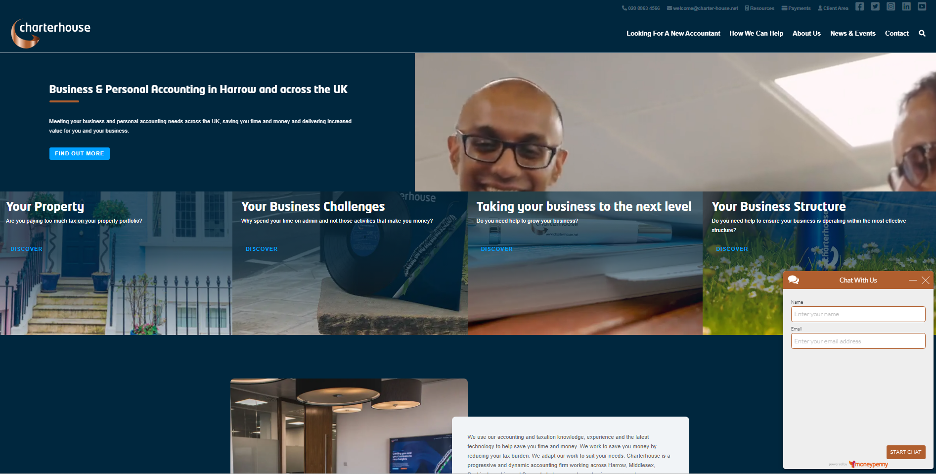 Live chat on website